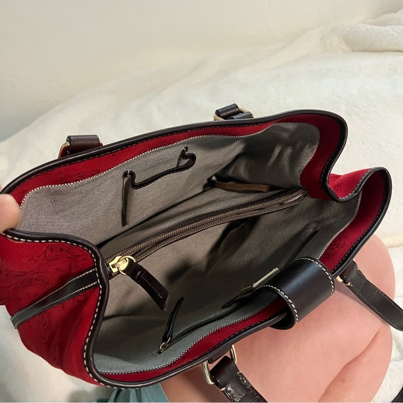 Red Dooney & Bourke Logo Black Trim Satchel - Picture 4 of 10